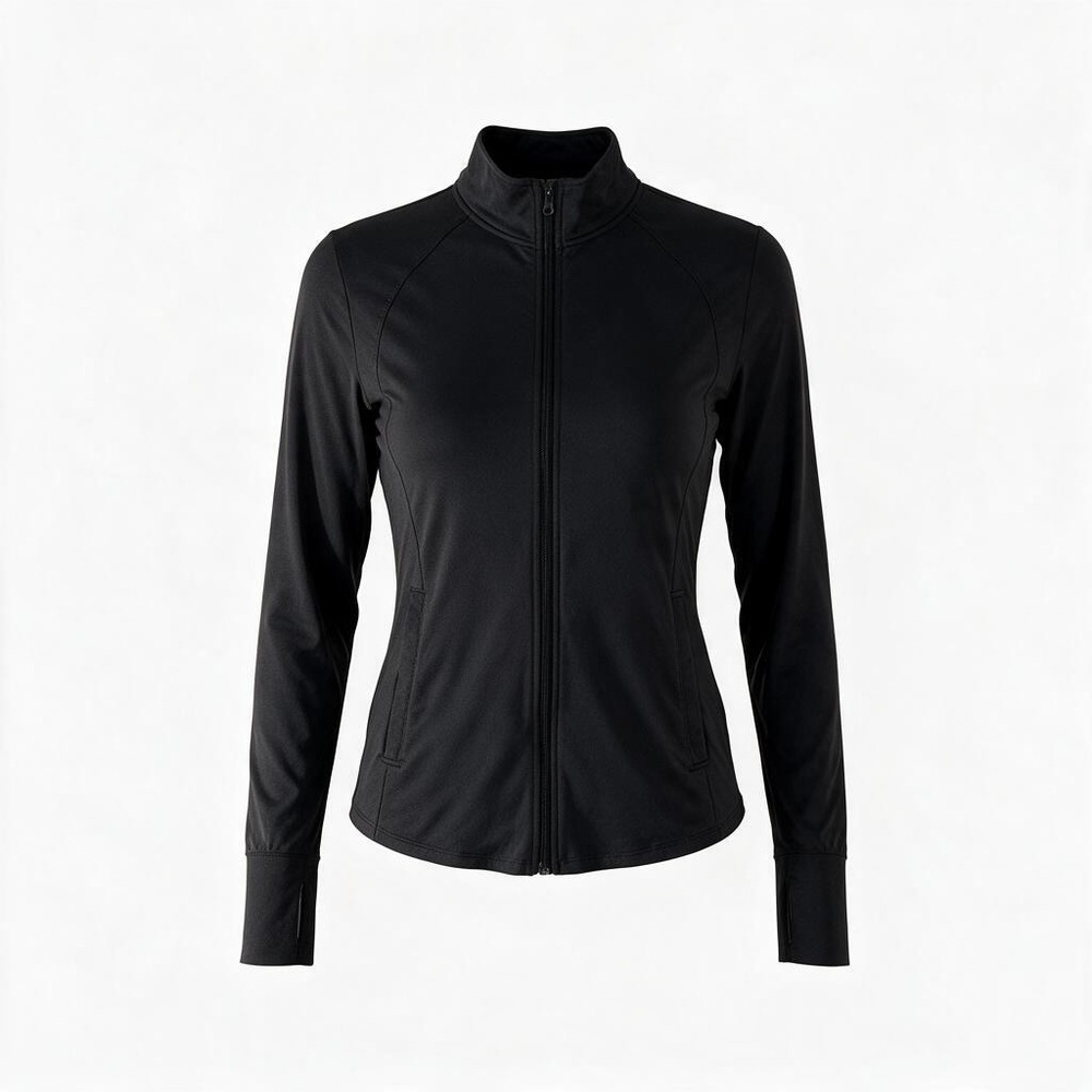 Tommy Bahama Golf Full Zip Jacket Black Textured Performance Mock Neck Women L